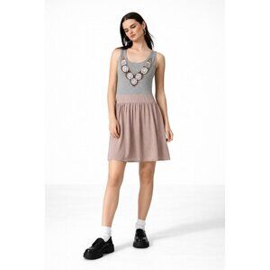 CHARLOTTE RUSSE dress sundress rhinestones tank MEDIUM Y2K 2000s pink gray